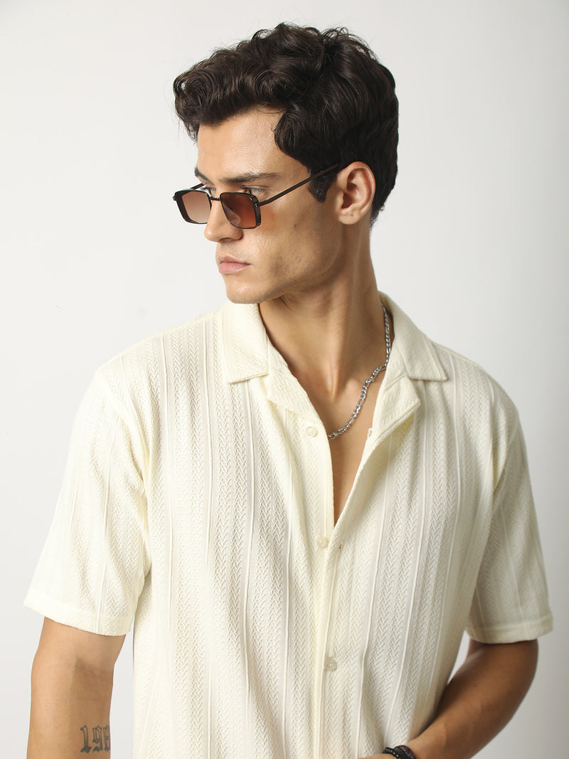 Cream Ozone Half Sleeve Shirt