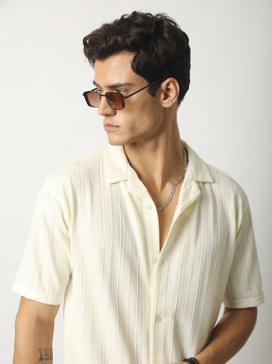 Cream Ozone Half Sleeve Shirt