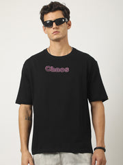 Chaoc Print Black Half Sleeve T-Shirt