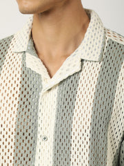 Resort Knit Green Half Sleeve Shirt