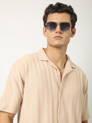 Matrix Knit Butterscotch Half Sleeve Shirt