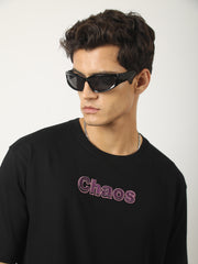 Chaoc Print Black Half Sleeve T-Shirt