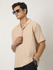 Matrix Knit Butterscotch Half Sleeve Shirt