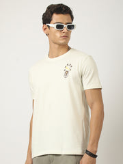 Nature Cream, Brown Half Sleeve T-Shirt