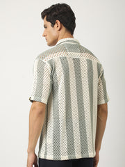 Resort Knit Green Half Sleeve Shirt