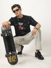 Washed Black Half Sleeve T-Shirt