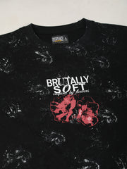 Washed Black Half Sleeve T-Shirt