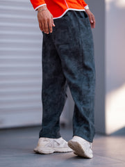 Cloud Printed Light Grey Baggy Pant