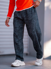 Cloud Printed Light Grey Baggy Pant