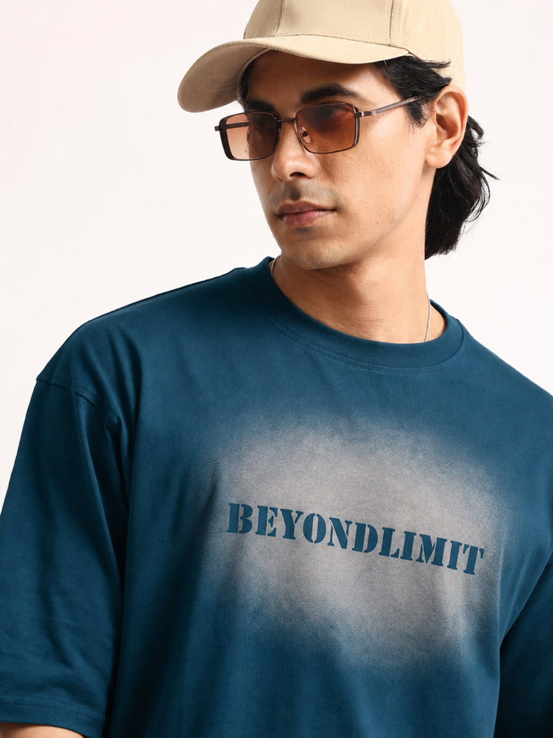 Teal Blue beyond limit half sleeve t-shirt for men
