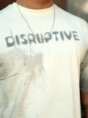 Disruptive Spray Cream Half Sleeve T-Shirt