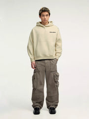 Abstract Beige Full Sleeve Sweatshirt