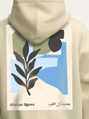 Abstract Beige Full Sleeve Sweatshirt