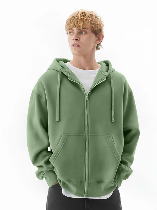 Monochrome Hunter Green Cozy Cut Hoodie Full Sleeve Sweatshirt