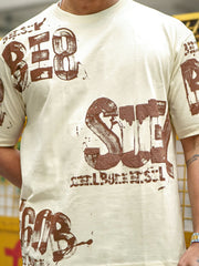 Suel Cream Brown Half Sleeve T-Shirt