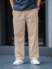 Baggy Fit Beige Corduroy Pant