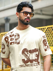 Suel Cream Brown Half Sleeve T-Shirt
