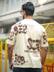 Suel Cream Brown Half Sleeve T-Shirt