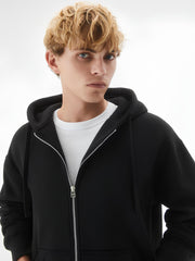 Monochrome Black Cozy Cut Hoodie Full Sleeve Sweatshirt