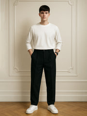 Korean Black Elastic Trouser