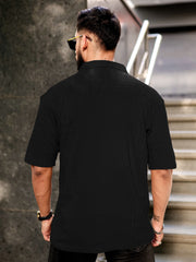 Cubic Black Half Sleeve Shirt