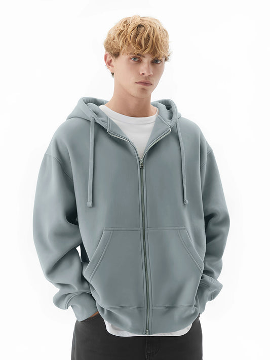 Monochrome Light Grey Cozy Cut Hoodie Full Sleeve Sweatshirt