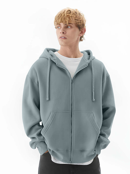 Monochrome Light Grey Cozy Cut Hoodie Full Sleeve Sweatshirt