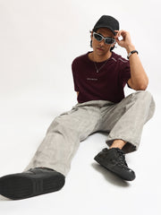 Bold Moves Maroon Half Sleeve T-Shirt