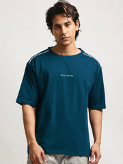 Bold Moves Teal Blue Half Sleeve T-Shirt