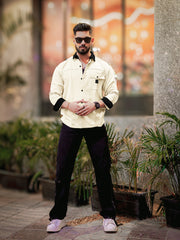 Brooklyn Knit Cream Full Sleeve Shirt