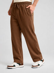 Canvas Baggy Fit Brown Track Pant