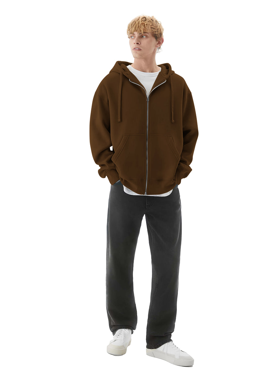Brown full sleeve monochrome cozy cut sweatshirt for men - view 5