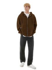 Monochrome Brown Cozy Cut Hoodie Full Sleeve Sweatshirt