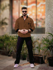 Brooklyn Knit Brown Full Sleeve Shirt