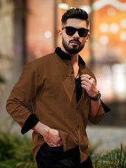 Brooklyn Knit Brown Full Sleeve Shirt