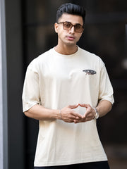 Embroidery & Print Biscuit Half Sleeve T-Shirt