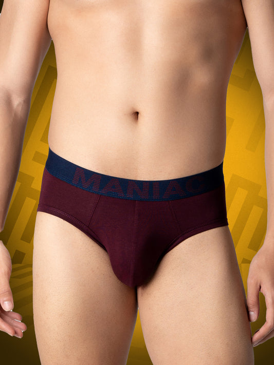 Cotton Burgundy Brief