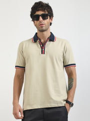 Tricolor Biscuit Half Sleeve Polo T-Shirt