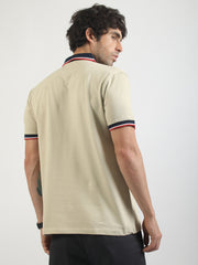 Tricolor Biscuit Half Sleeve Polo T-Shirt