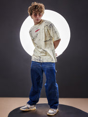 Stand Out Cream Half Sleeve T-Shirt