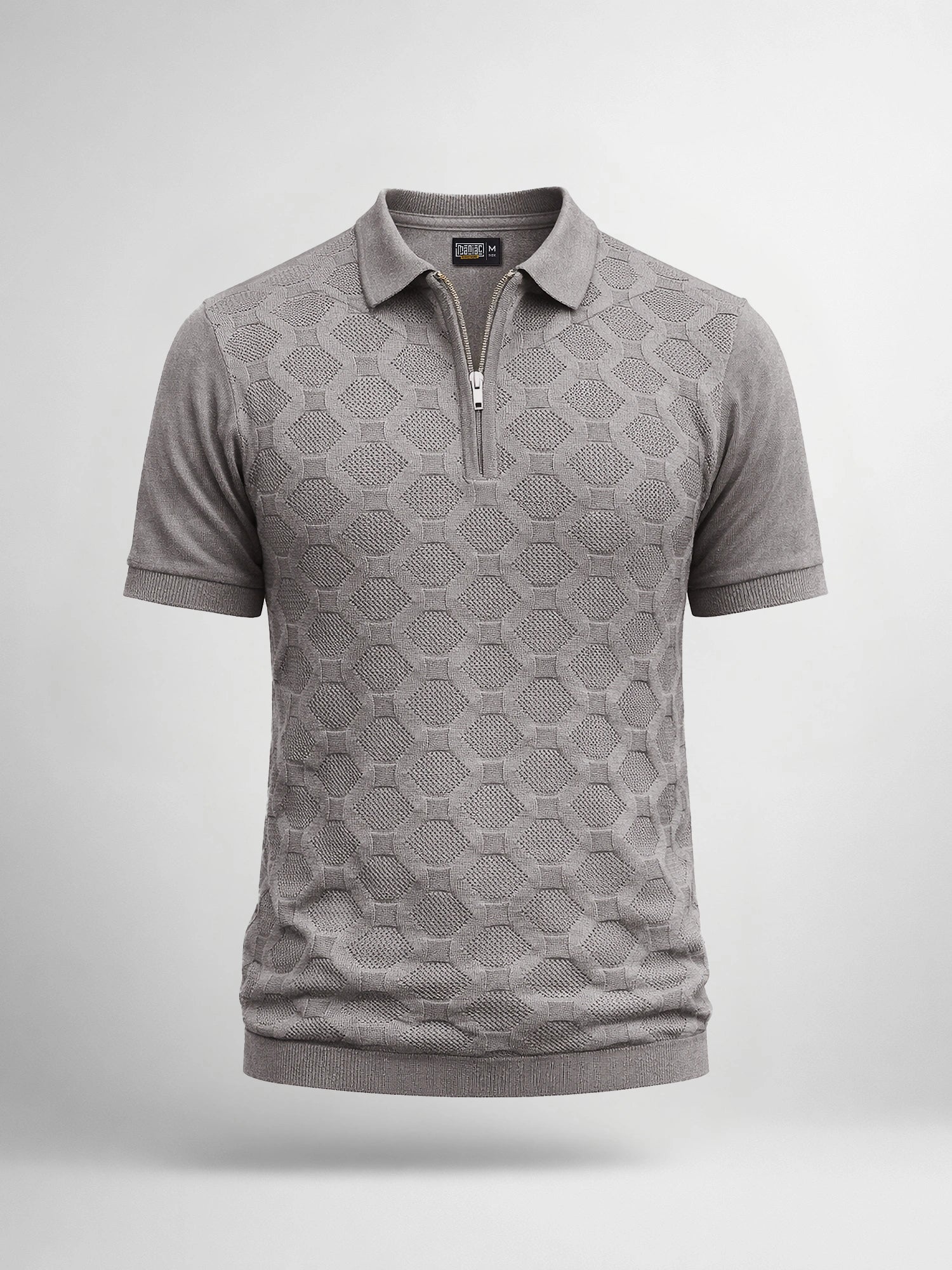 Diamond Knit Dark Grey Slim Half Sleeve Polo T-Shirt – ManiacLife.com
