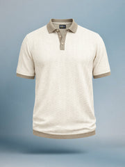Wave Faltknit White Green Half Sleeve Polo T-Shirt