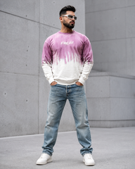 Pink Ombre Full Sleeve T-Shirt — Drop-Shoulder Tee for Men