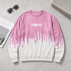Pink Ombre Full Sleeve T-Shirt — Drop-Shoulder Tee for Men