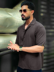 Tangled Dark Grey Half Sleeve Shirt