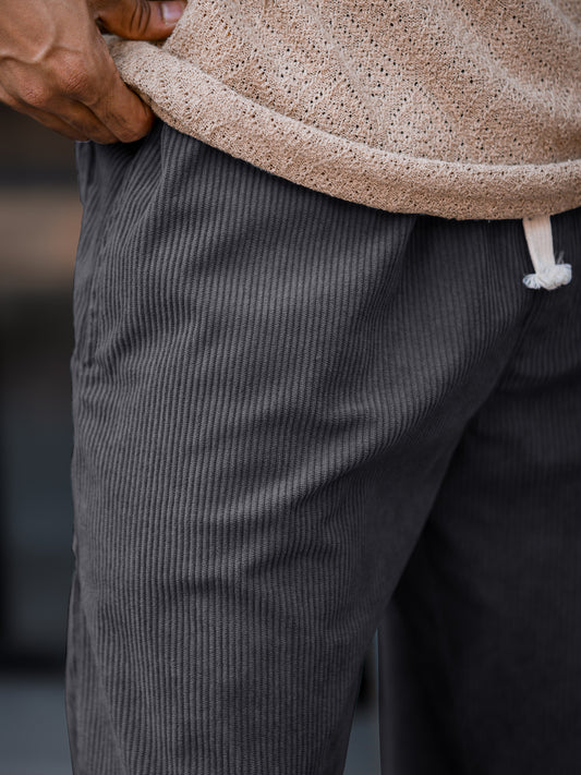 Baggy Fit Grey Corduroy Pant