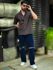 Tangled Dark Grey Half Sleeve Shirt