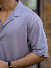 Linen look Lilac Color Half Sleeve Shirt