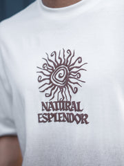 Ombre Sun Half White Half Sleeve T-Shirt