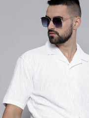 Creased White Half Sleeve Shirt